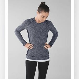 lululemon | Think Fast Long Sleeve Coco Pique Black